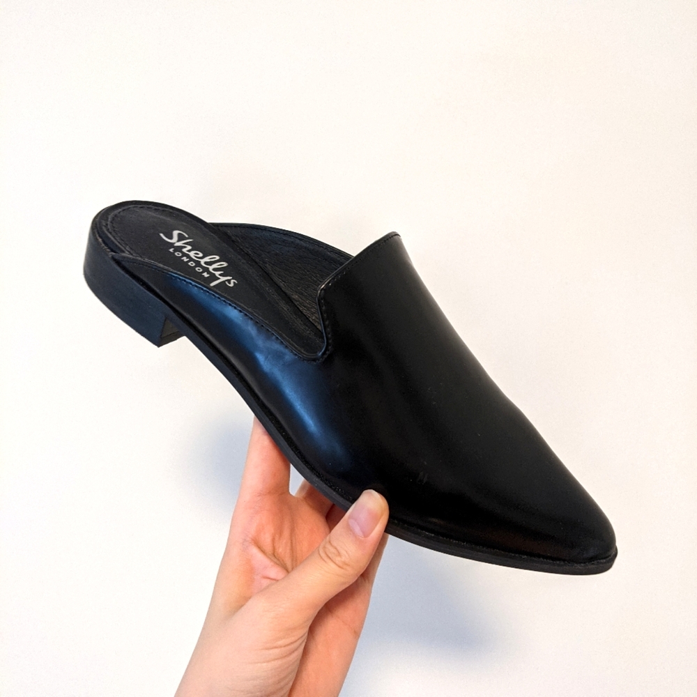 Shellys London black mules 8.5